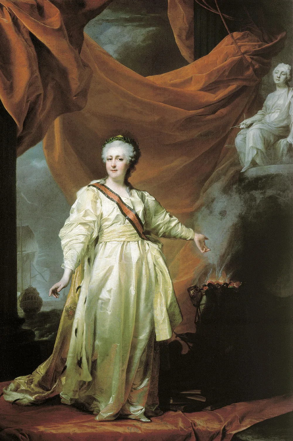 «Екатерина II — Законодательница в храме богини Правосудия» (Д. Левицкий, 1783) — образ просвещённого абсолютизма и «законной монархии»