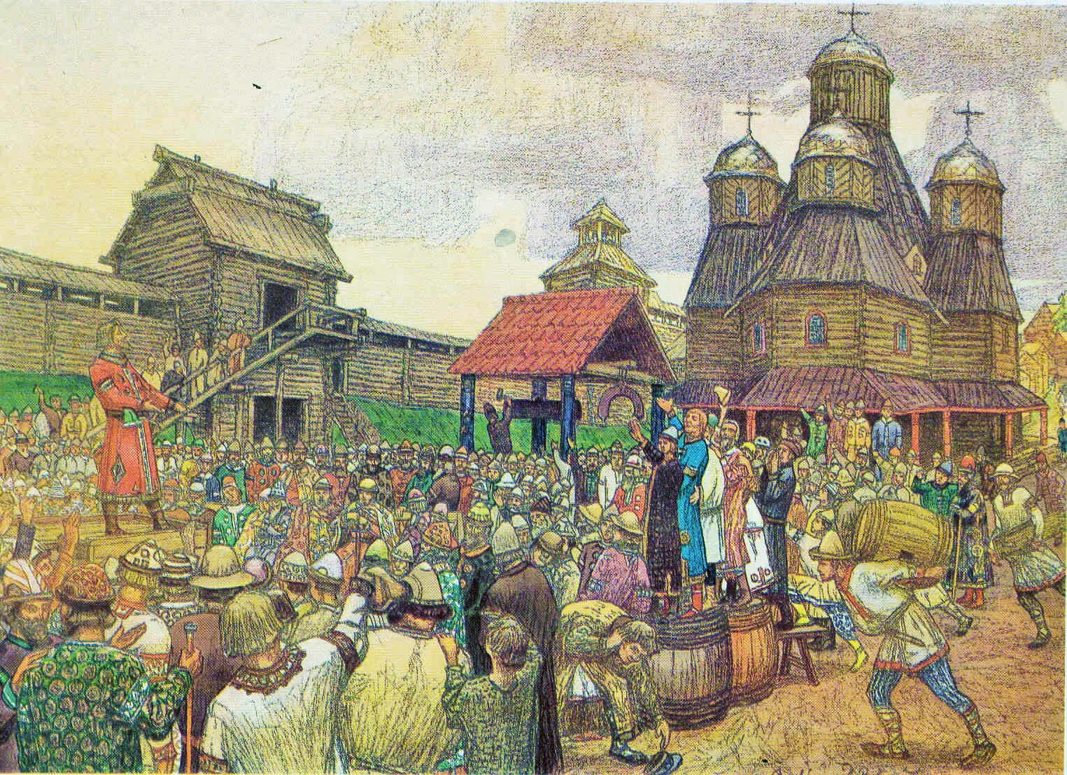 А. М. Васнецов. «Вече» — народное собрание, высший орган власти в Новгородско-Псковской земле
