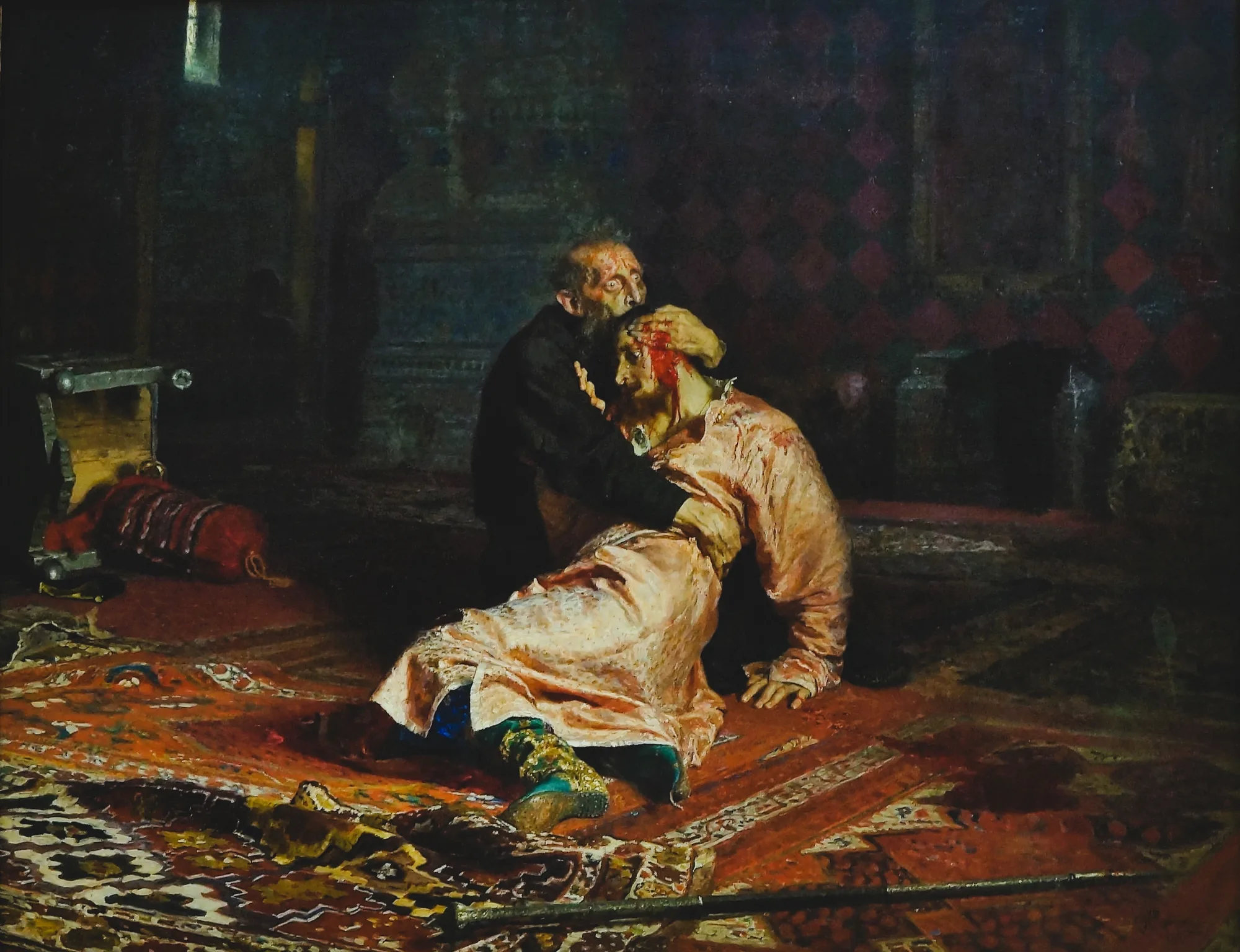 «Иван Грозный и сын его Иван» (И. Е. Репин, 1885) — гибель царевича (1581)