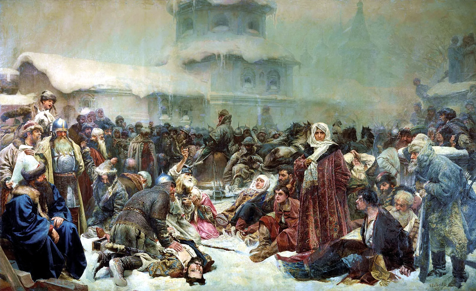 «Уничтожение новгородского веча» (К. В. Лебедев) — присоединение Новгорода к Москве (1478)