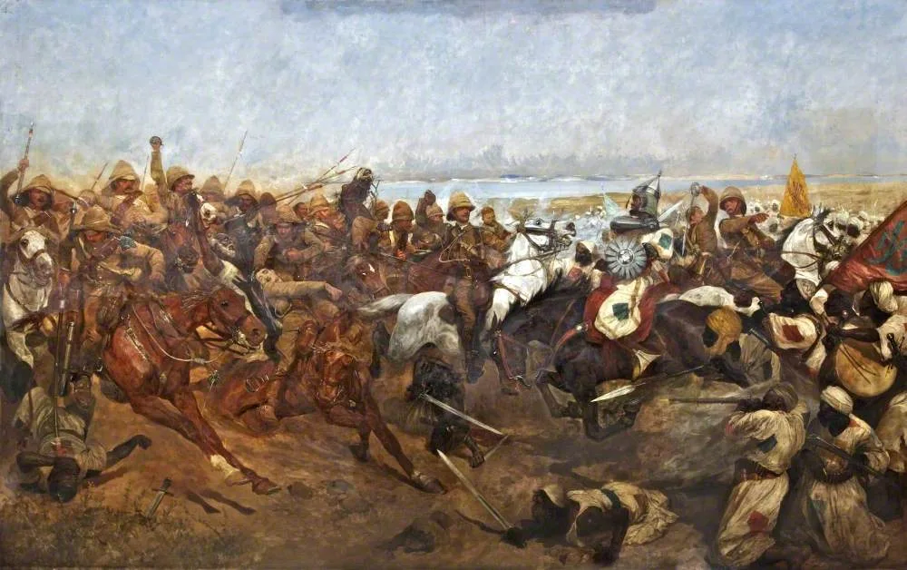 Разгром армии махдистов англичанами в 1898 году под Омдурманом: современное оружие решило исход восстания в Судане (картина Р. К. Вудвилла)