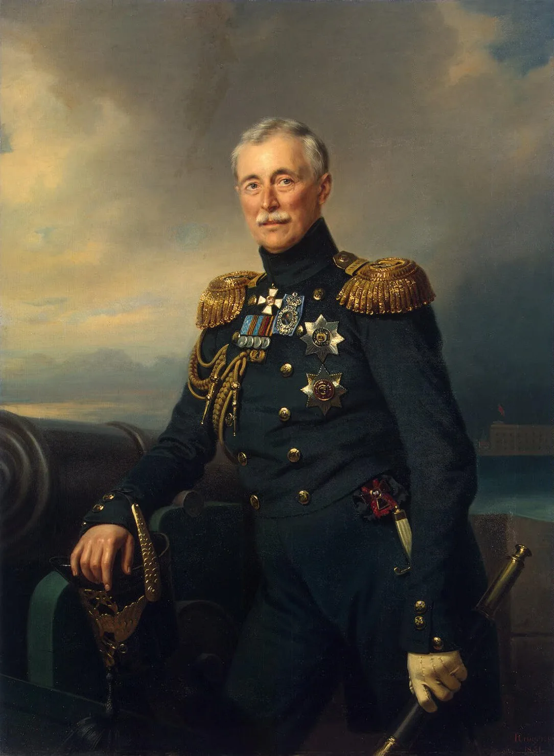 А. С. Меншиков (Ф. Крюгер, ок. 1851) — морской министр и главнокомандующий в Крыму: «Не боги горшки обжигают»