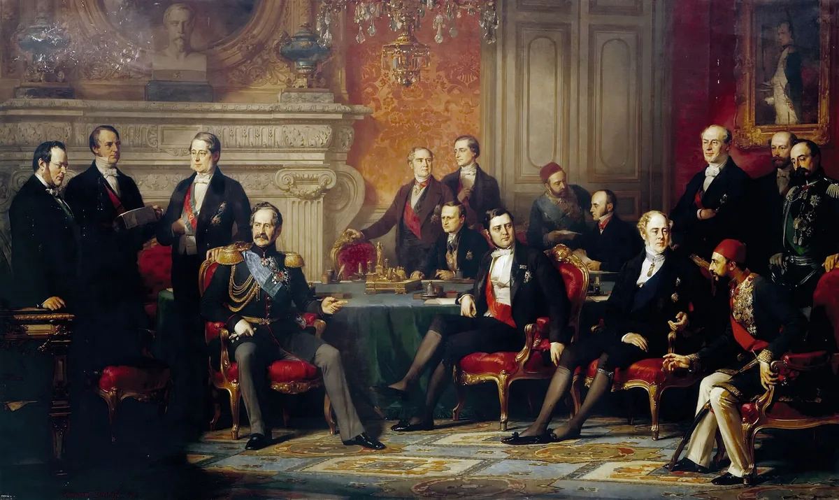 Парижский конгресс, 25 февраля — 30 марта 1856 (Э. Дюбюф) — здесь подписан мир с «нейтрализацией» Чёрного моря
