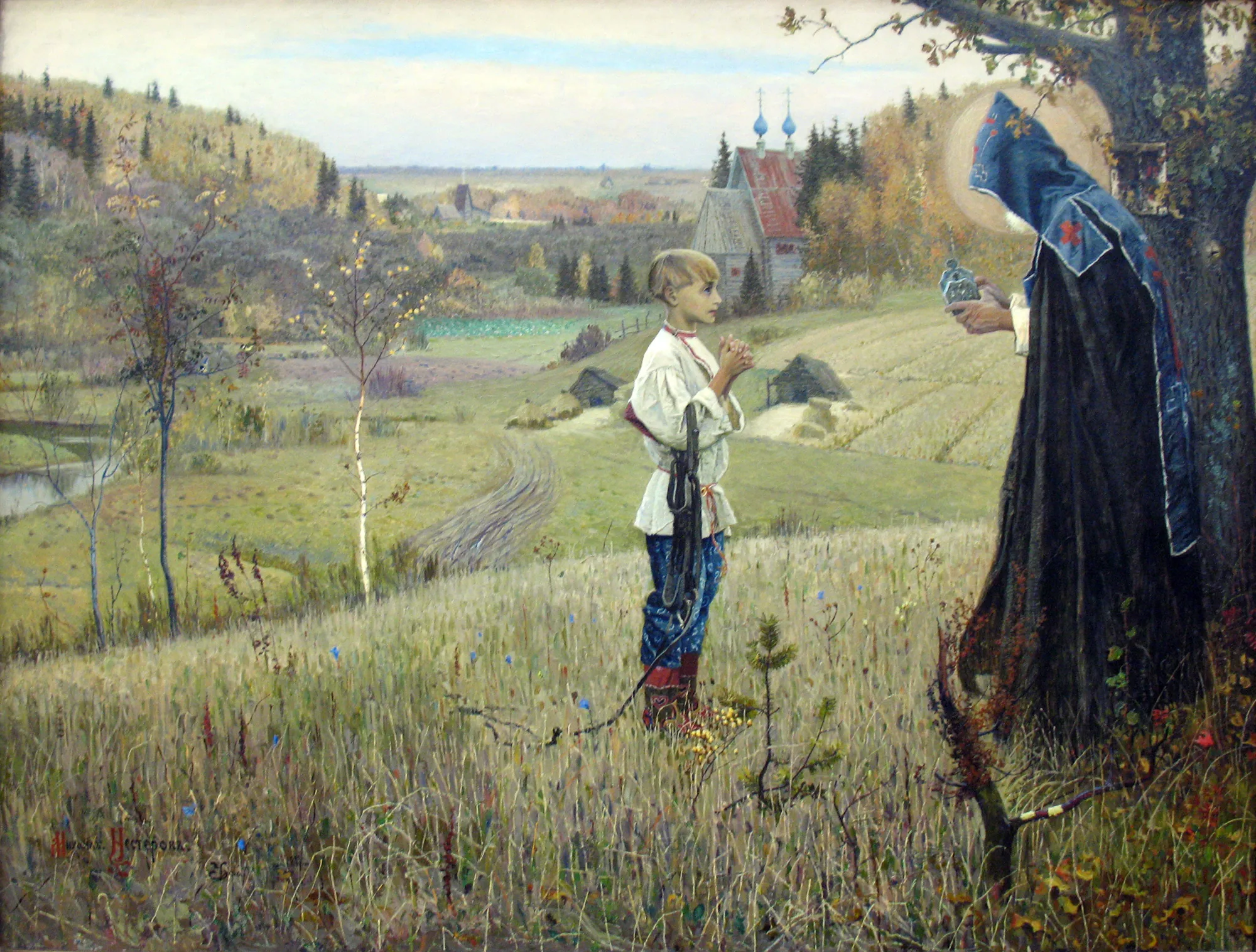 «Видение отроку Варфоломею» (М. В. Нестеров, 1890) — будущий Сергий Радонежский