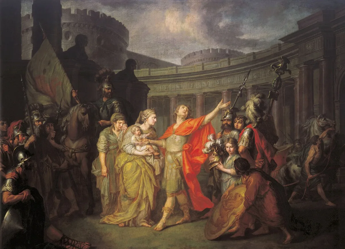 «Прощание Гектора с Андромахой» (А. Лосенко, 1773) — историческая живопись, ведущий жанр Академии художеств и пафос классицизма