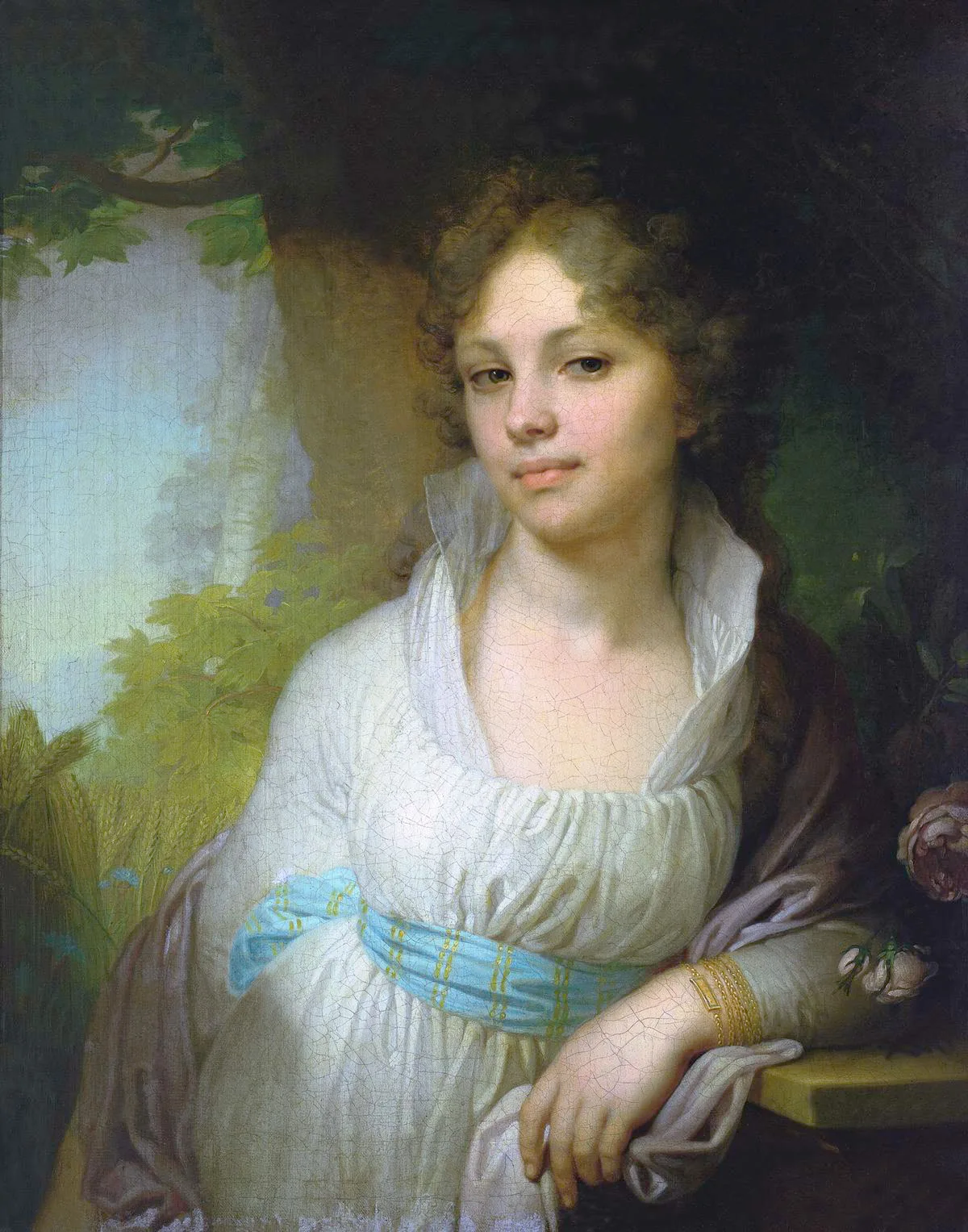 Портрет М. И. Лопухиной (В. Боровиковский, 1797) — один из лучших образцов сентиментализма в русской живописи