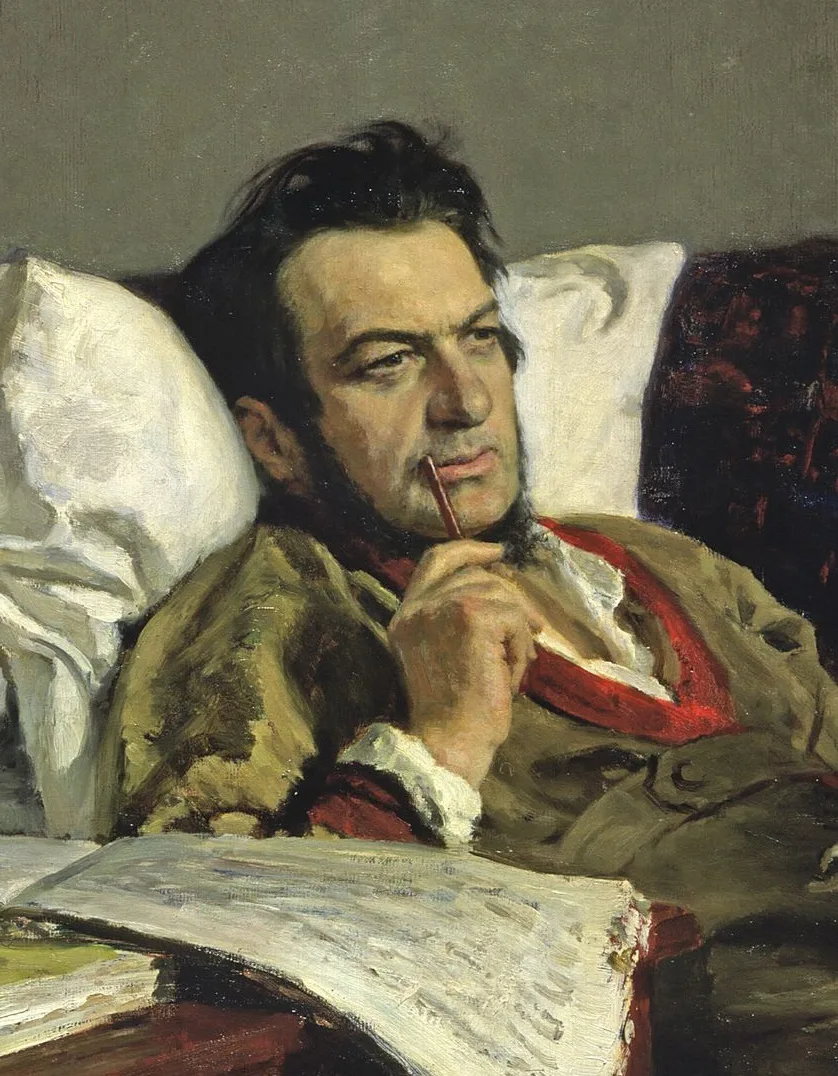 М. И. Глинка за сочинением оперы «Руслан и Людмила» (И. Репин) — основоположник русской национальной оперы