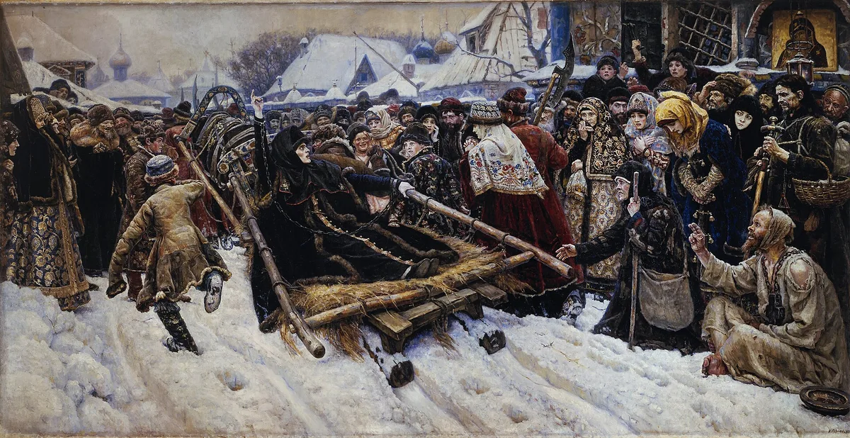 «Боярыня Морозова» (В. Суриков, 1887) — вершина исторической живописи передвижников