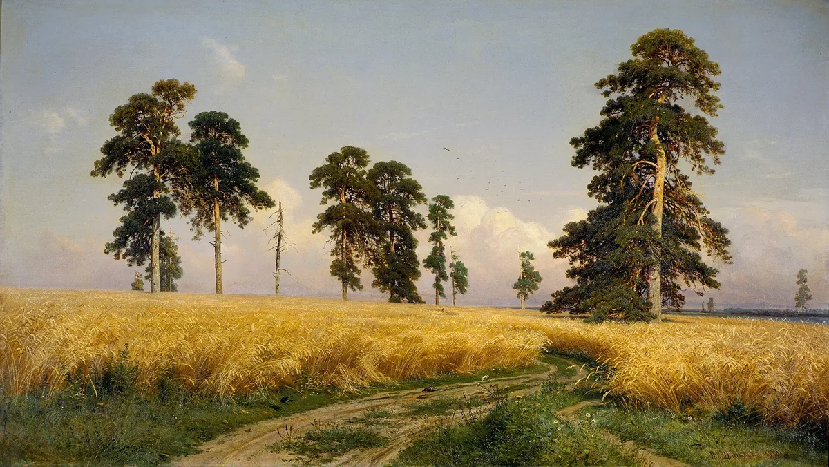 «Рожь» (И. Шишкин, 1878) — могущество и величие русской природы. Художник надписал на эскизе: «Раздолье, простор, угодье, рожь, Божья благодать, русское богатство»