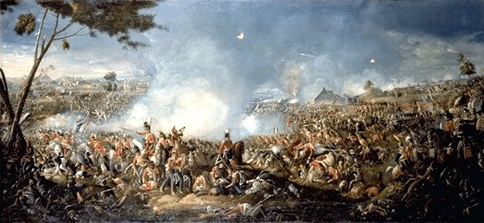 Битва при Ватерлоо, 18 июня 1815 года (У. Сэдлер). Окончательный разгром Наполеона позволил державам-победительницам достроить в Вене новую систему международных отношений