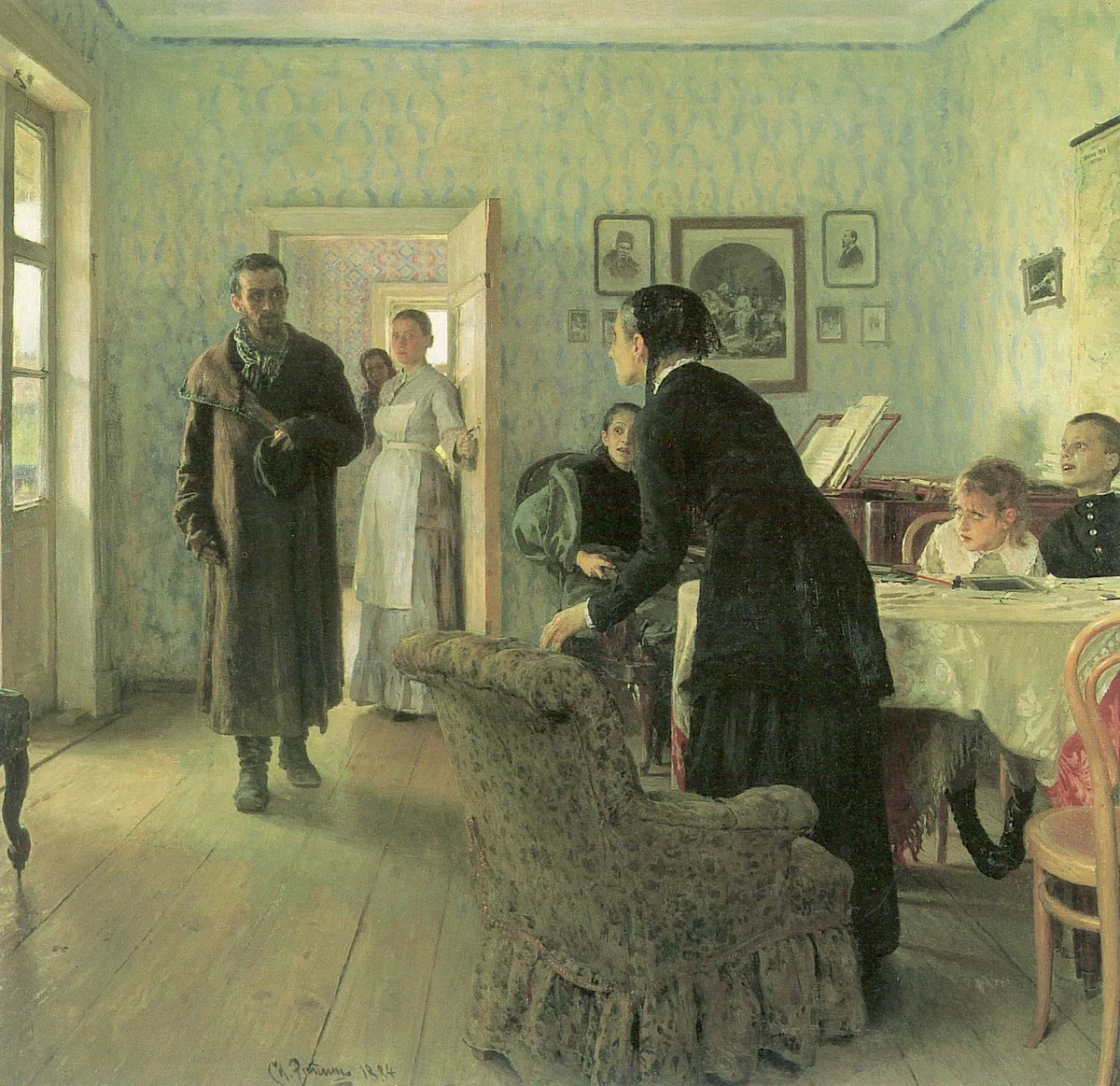 «Не ждали» (И. Репин, 1884–1888) — возвращение революционера из ссылки к не узнающей его семье