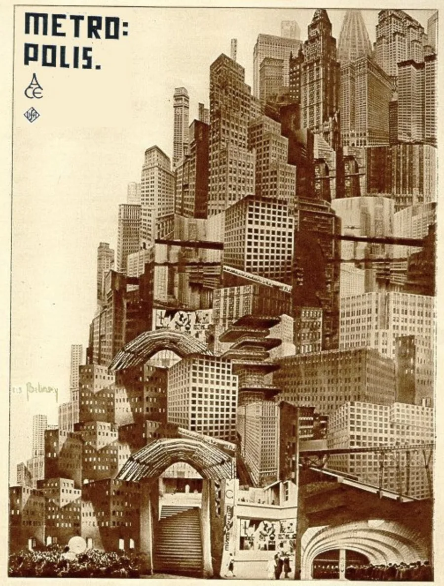 Афиша фильма Ф. Ланга «Метрополис», 1927 год — немецкий киноэкспрессионизм