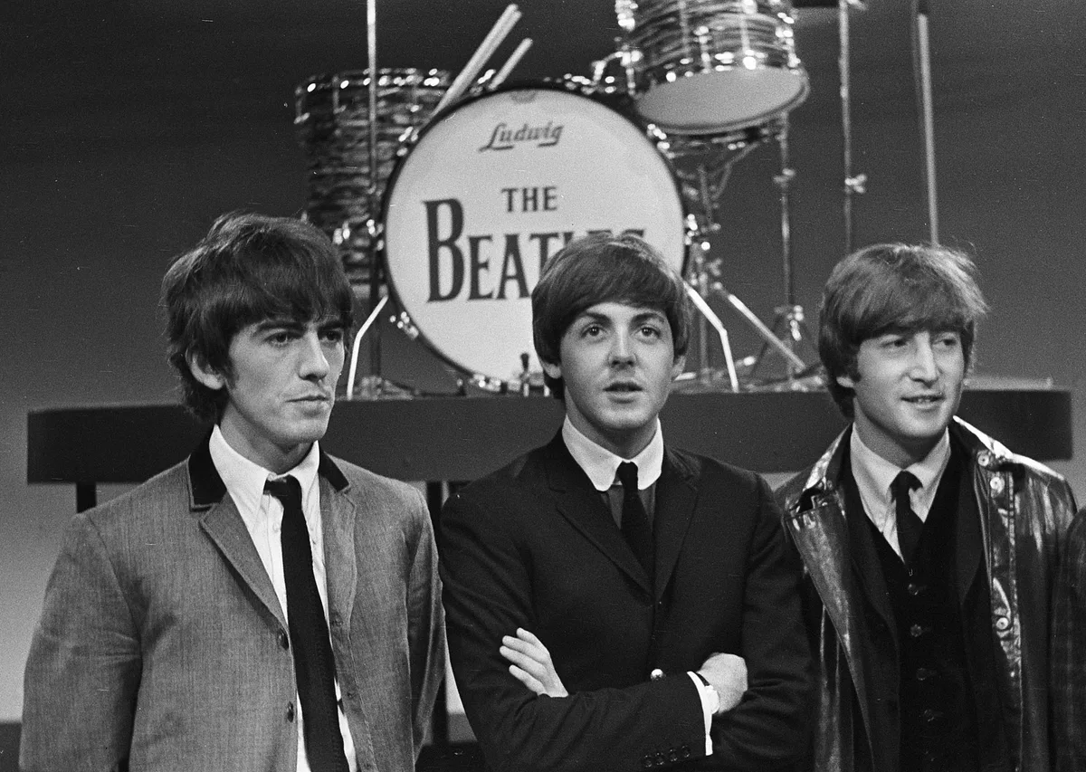 Группа «Битлз» на телевизионной съёмке, 1964 год