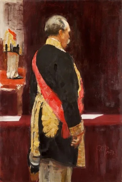 В. К. Плеве (И. Репин) — министр внутренних дел 1902–1904 годов, сторонник реформ «только сверху»; убит эсером-террористом