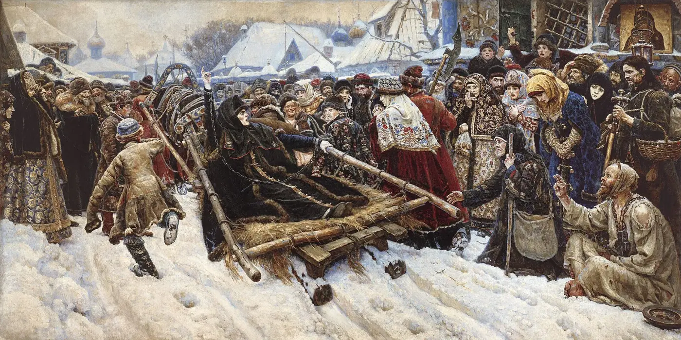«Боярыня Морозова» (В. И. Суриков) — знатная старообрядка, символ сопротивления церковной реформе