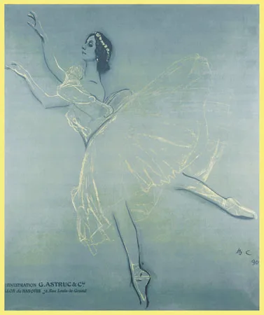 Афиша первого Русского сезона в Париже с балериной А. Павловой (В. Серов, 1909) — «Русские сезоны» С. Дягилева покорили Европу