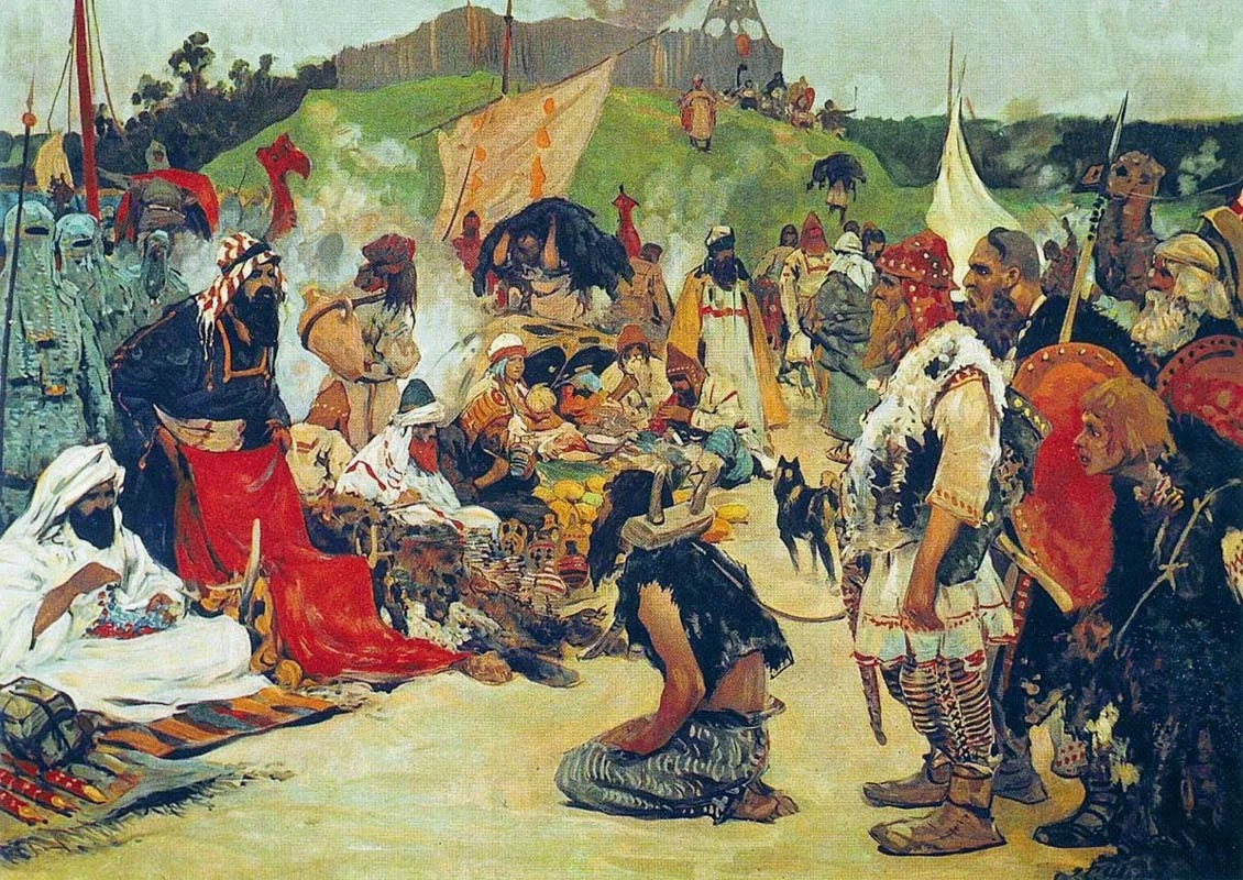 С. В. Иванов. «Торг в стране восточных славян» (1909) — меновая торговля и хозяйство славян